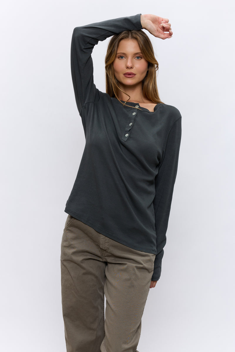 שינה עגול שרוול ארוך T