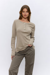 שינה עגול שרוול ארוך T