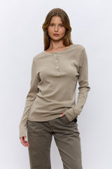 שינה עגול שרוול ארוך T