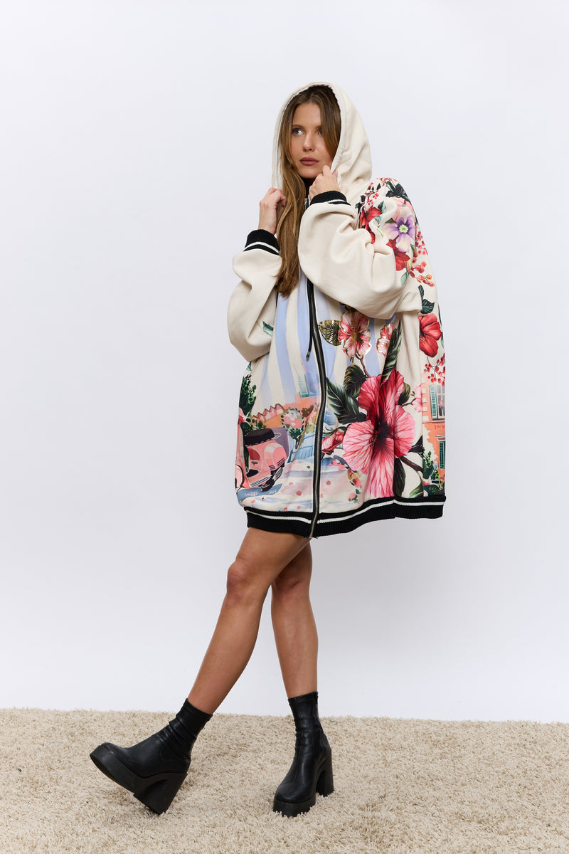 ג'קט קפוצ'ון פרחוני