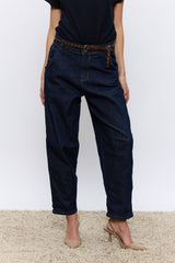 חגורת ניטים+LOOSE ג'ינס