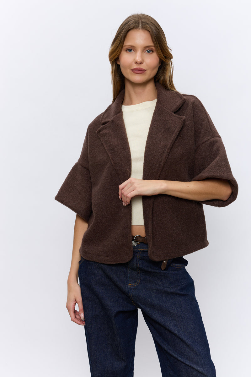 ג'קט קרופ שרוול קצר