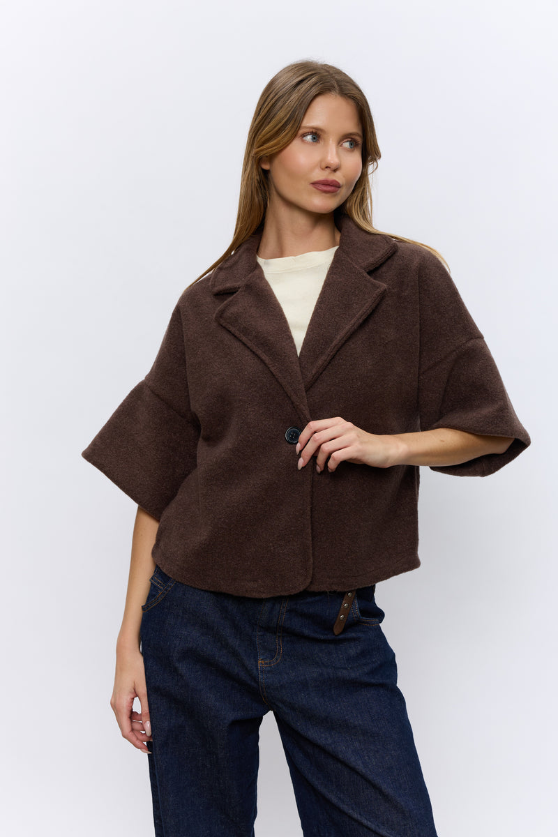 ג'קט קרופ שרוול קצר