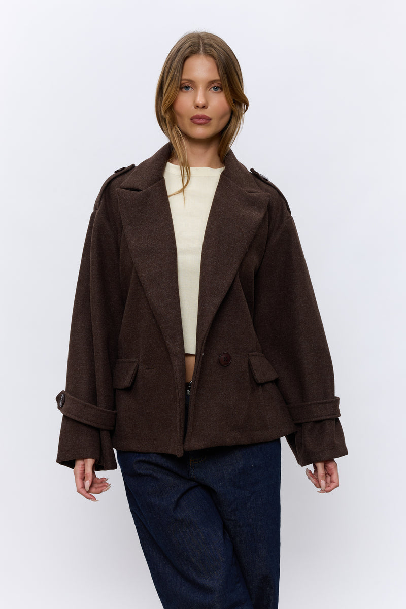 מעיל אוקספורד קצר+חגורה