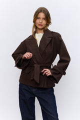 מעיל אוקספורד קצר+חגורה