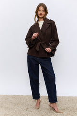 מעיל אוקספורד קצר+חגורה