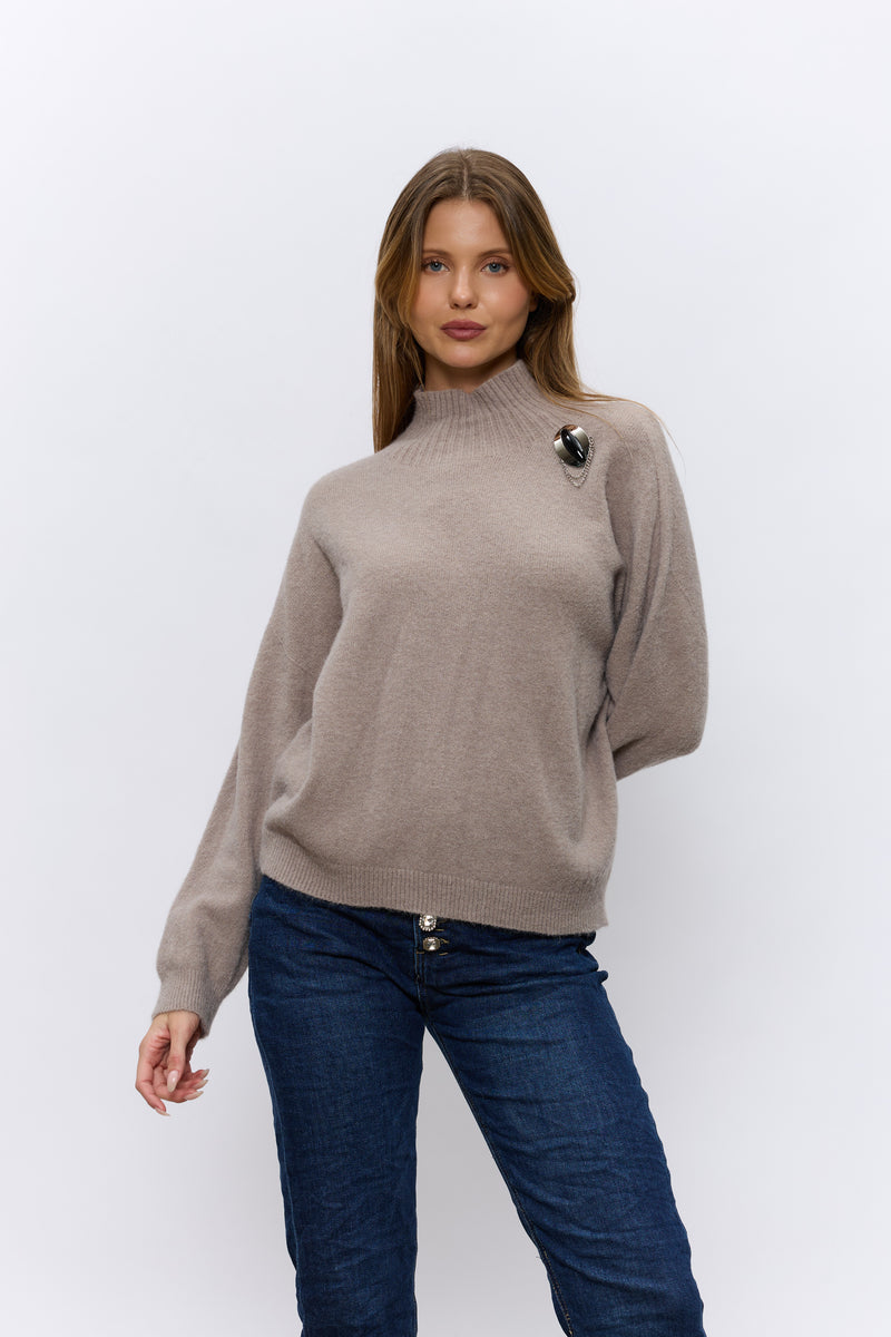 סריג חצי גולף+סיכה