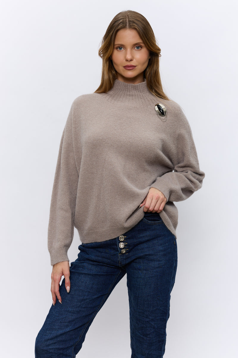 סריג חצי גולף+סיכה