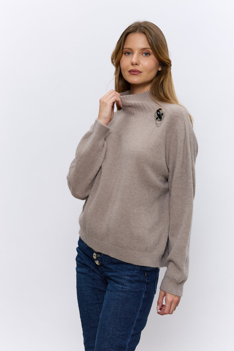 סריג חצי גולף+סיכה