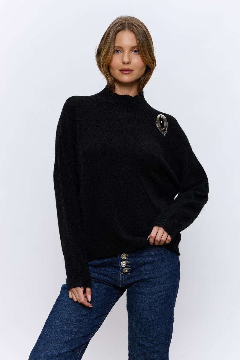 סריג חצי גולף+סיכה