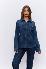 מכופתרת ג'ינס כיסים