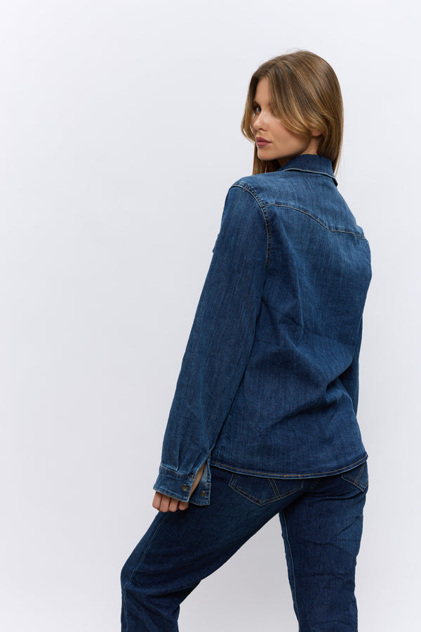 מכופתרת ג'ינס כיסים