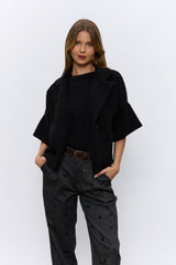 ג'קט קרופ שרוול קצר