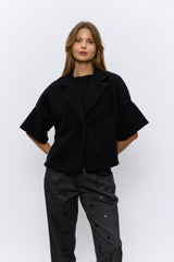 ג'קט קרופ שרוול קצר