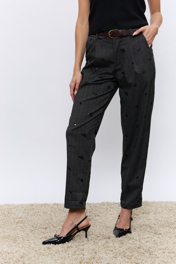 DON מכנס רקמת פאייטים