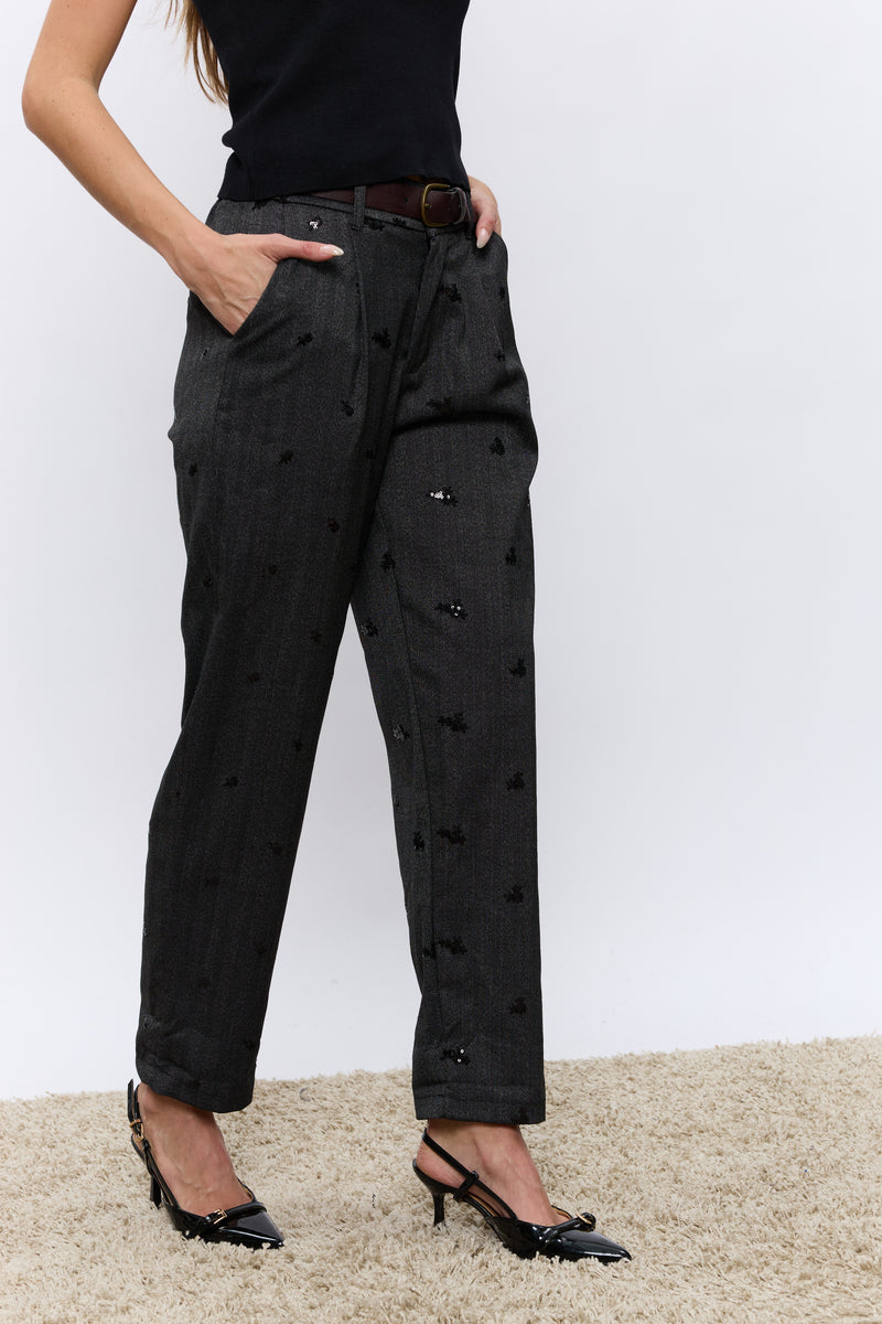 DON מכנס רקמת פאייטים