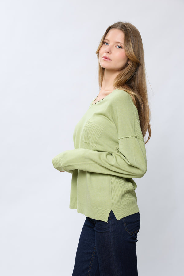 סריג וי ריב בגב