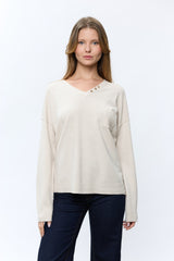 סריג וי ריב בגב