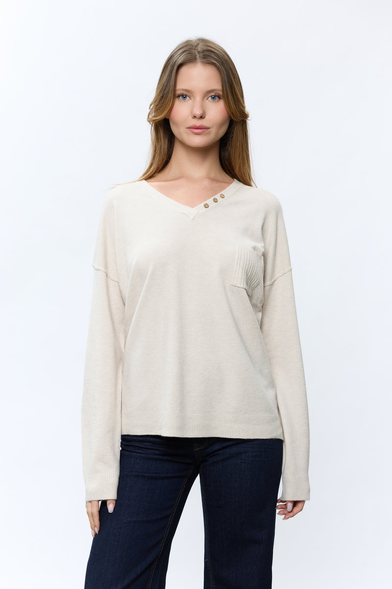 סריג וי ריב בגב