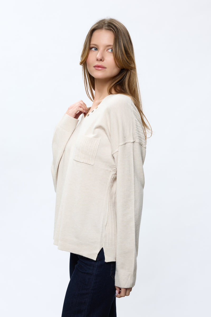 סריג וי ריב בגב