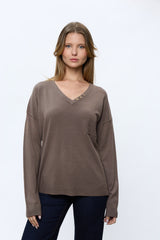 סריג וי ריב בגב