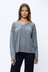 סריג וי ריב בגב