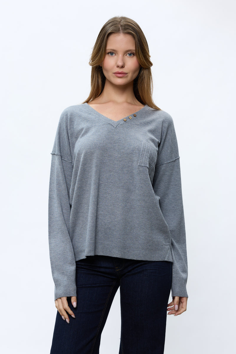 סריג וי ריב בגב