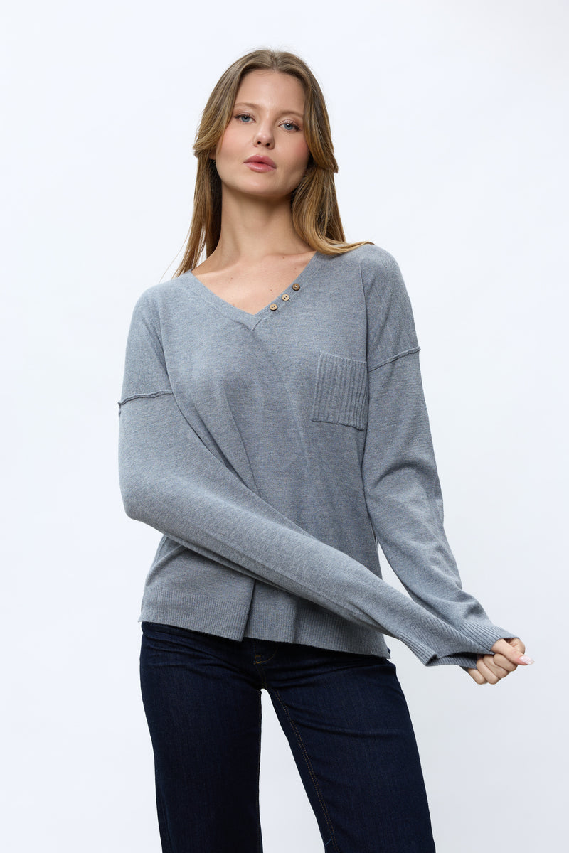 סריג וי ריב בגב