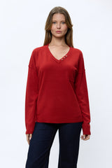 סריג וי ריב בגב