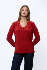 סריג וי ריב בגב