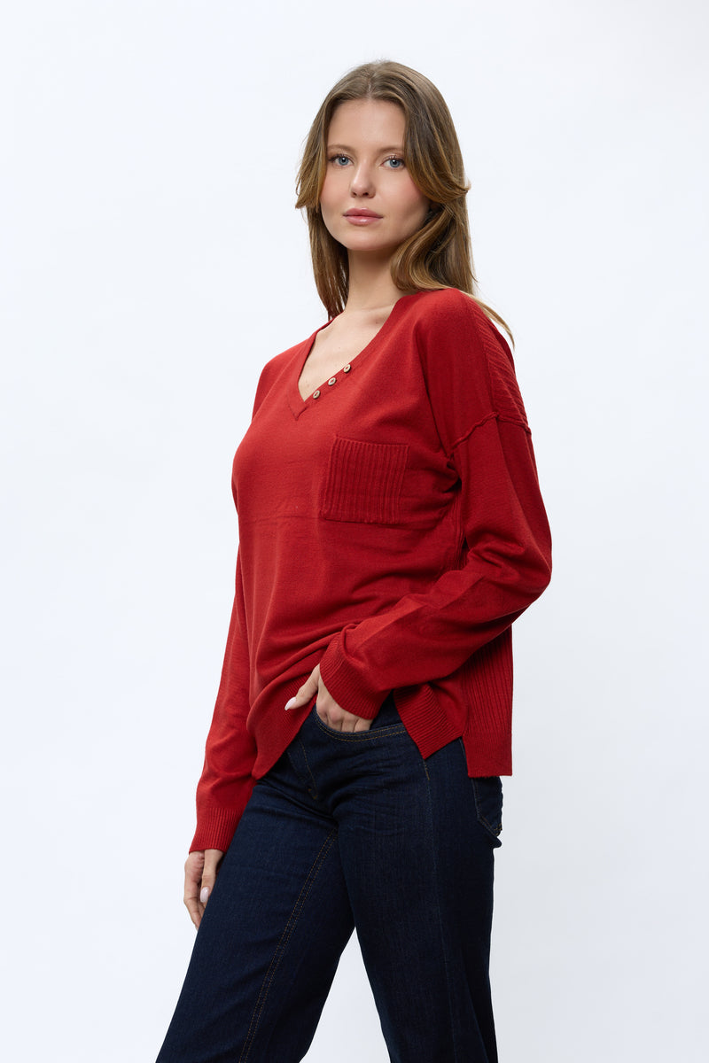 סריג וי ריב בגב