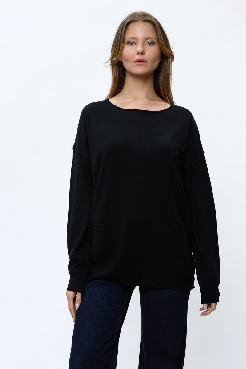 סריג ניקי כפתורים בגב+כיסים