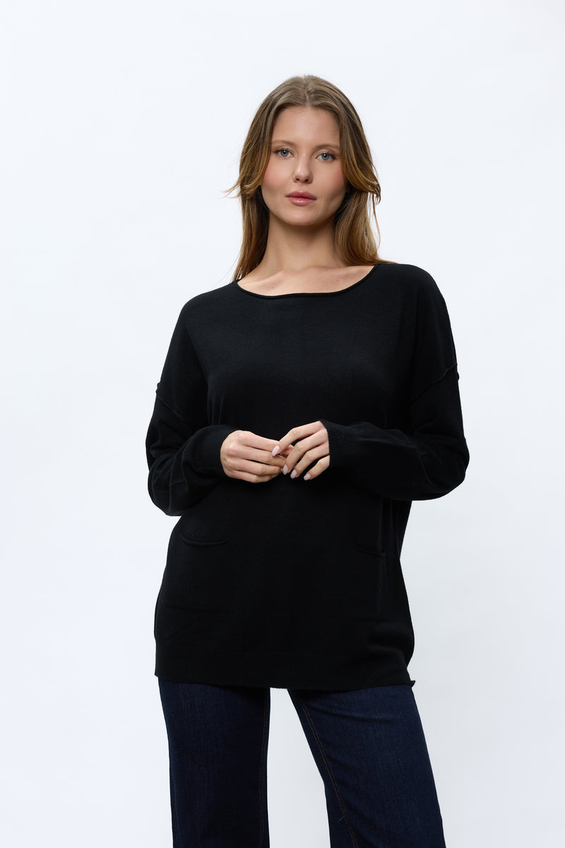 סריג ניקי כפתורים בגב+כיסים