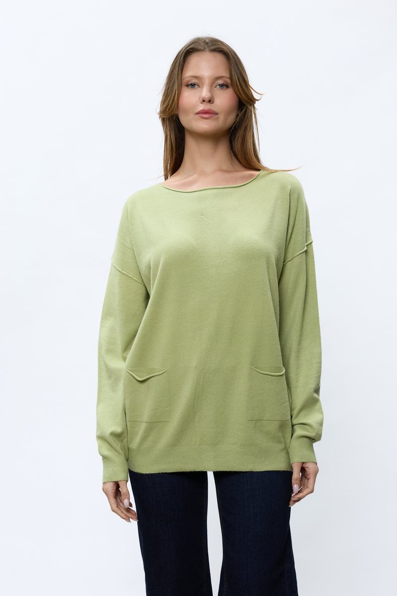 סריג ניקי כפתורים בגב+כיסים