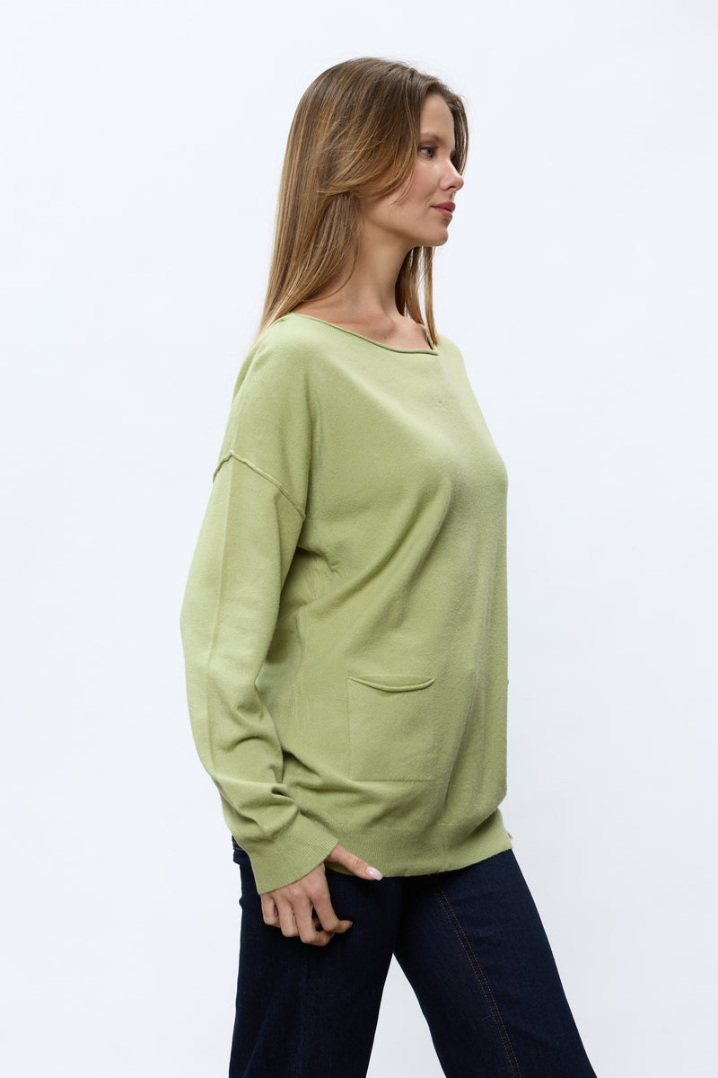 סריג ניקי כפתורים בגב+כיסים