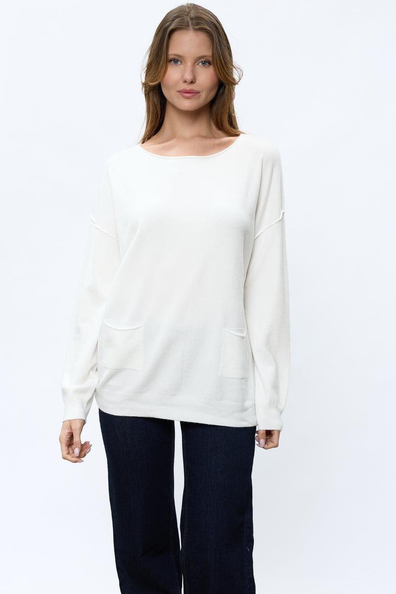 סריג ניקי כפתורים בגב+כיסים