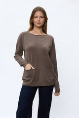 סריג ניקי כפתורים בגב+כיסים