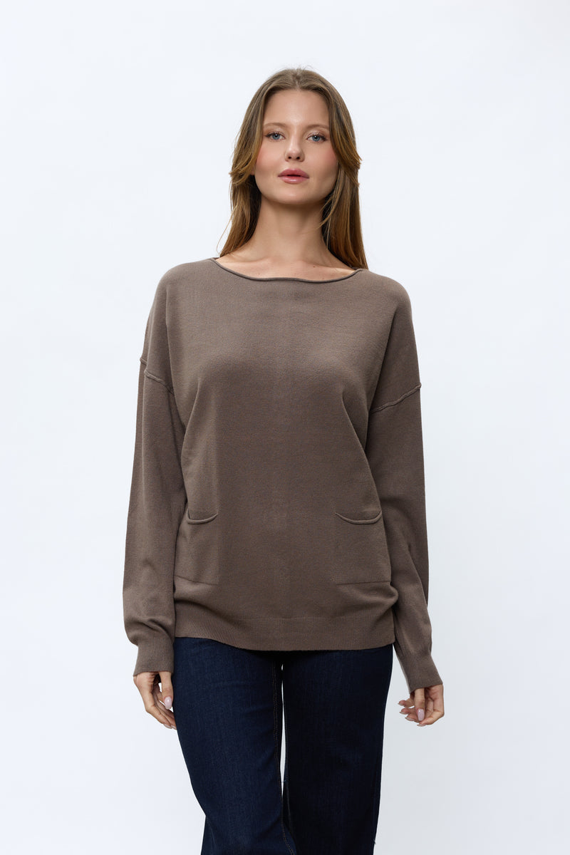 סריג ניקי כפתורים בגב+כיסים