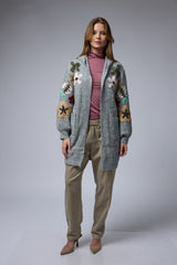 עליונית סריג רקמת פרחים