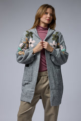 עליונית סריג רקמת פרחים