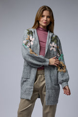 עליונית סריג רקמת פרחים