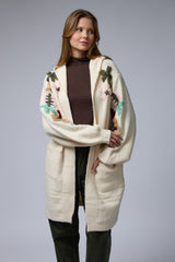 עליונית סריג רקמת פרחים