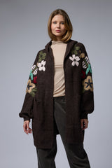 עליונית סריג רקמת פרחים