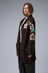 עליונית סריג רקמת פרחים