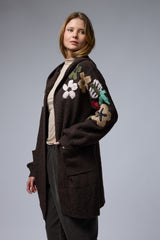 עליונית סריג רקמת פרחים