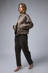 מעיל קווילט מעויין רחב