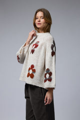 סריג פרחים רטרו