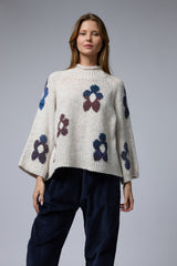 סריג פרחים רטרו