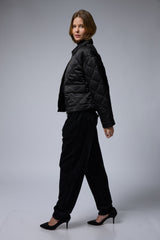 מעיל קווילט מעויין רחב