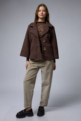 מעיל צמר כפתורי זהב גדולים